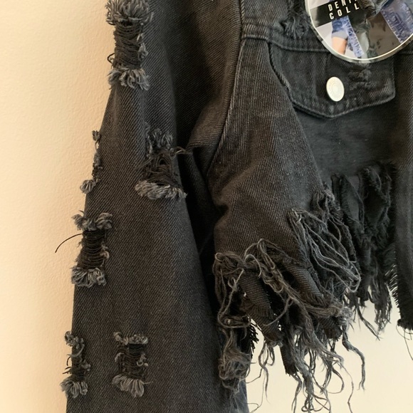 THRILL Cropped Half Jean Jacket - Junior Size - Picture 4 of 4